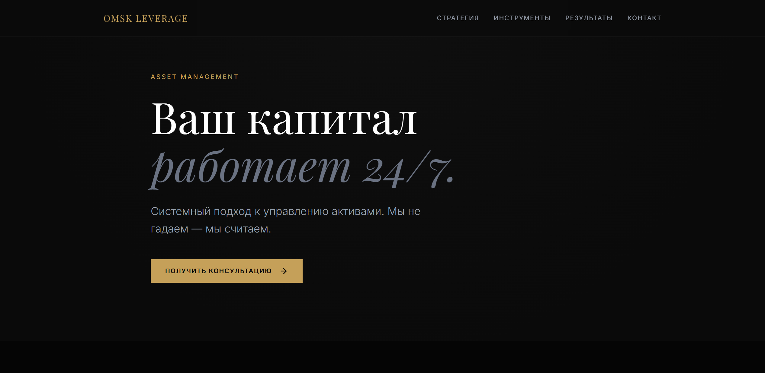 Omsk Leverage — главная страница